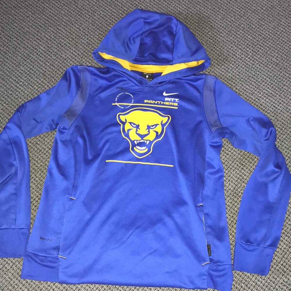 Nike Royal Blue Pitt Panthers Zip-Up Hoodie with Yellow Accents